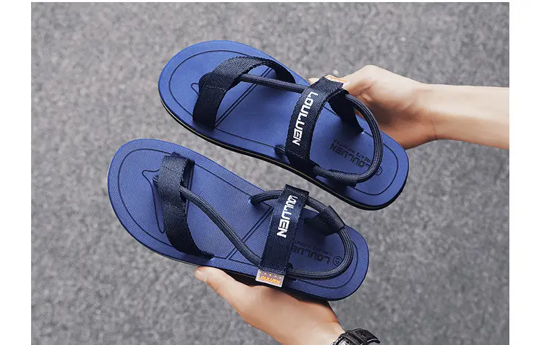 Sandals Men's Summer Korean Style Distinctive Fashion Outwear Beach Shoes Casual Dual-Use Men's Sandals Flip-Flops Flip-Flops — feature 7