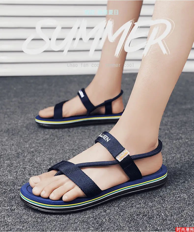 Sandals Men's Summer Korean Style Distinctive Fashion Outwear Beach Shoes Casual Dual-Use Men's Sandals Flip-Flops Flip-Flops — feature 9