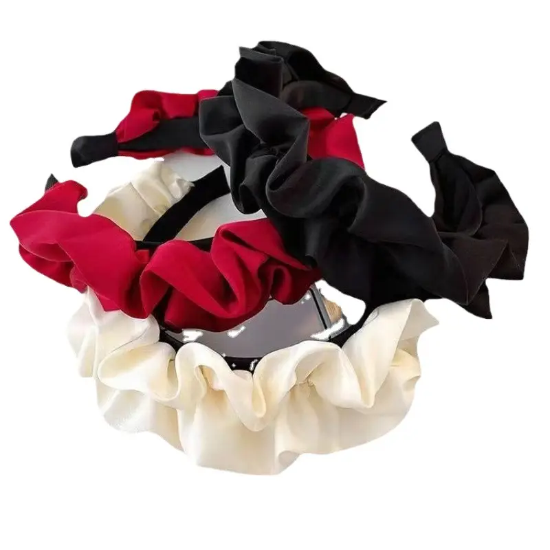 Pink Pleated Hair Hoop Women's Headband Retro French Style - Image 9