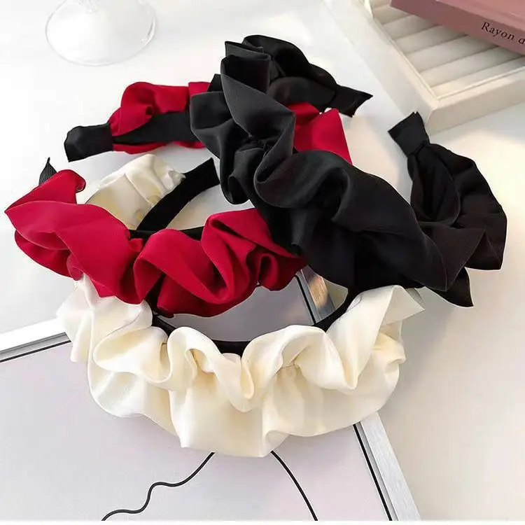 Pink Pleated Hair Hoop Women's Headband Retro French Style — feature 12