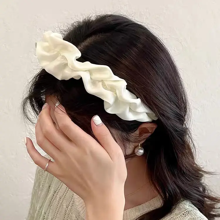 Pink Pleated Hair Hoop Women's Headband Retro French Style — feature 15