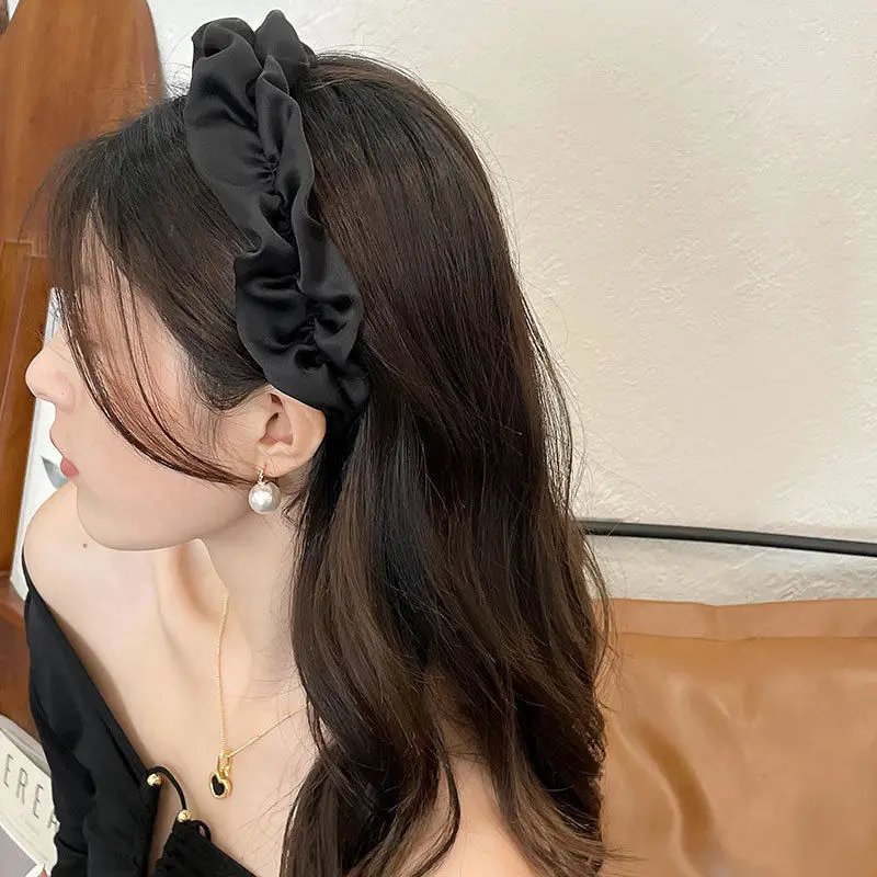 Pink Pleated Hair Hoop Women's Headband Retro French Style — feature 16