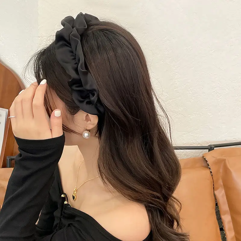 Pink Pleated Hair Hoop Women's Headband Retro French Style — feature 17