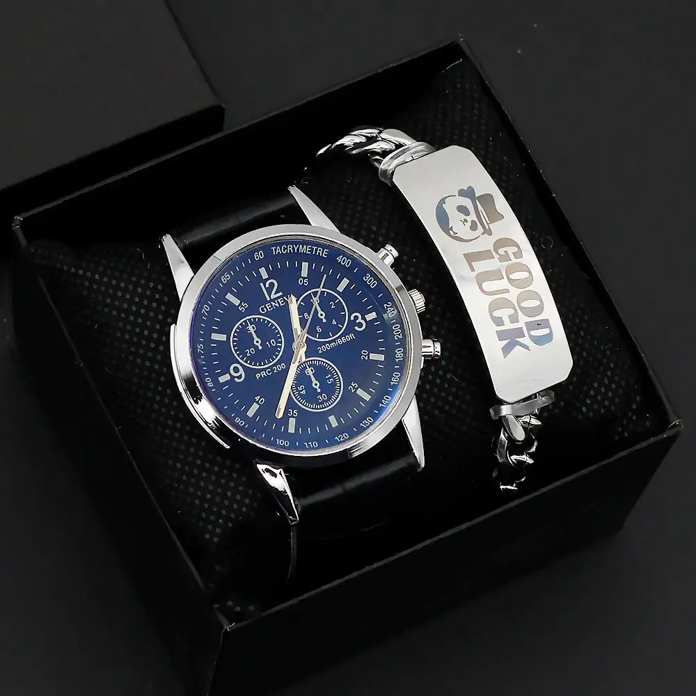 Men's Titanium Watch with Brown Leather Strap — feature 4