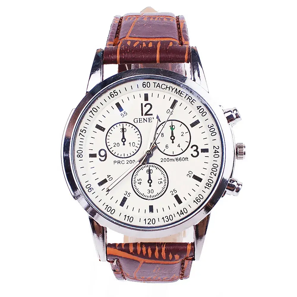 Men's Titanium Watch with Brown Leather Strap - Image 8
