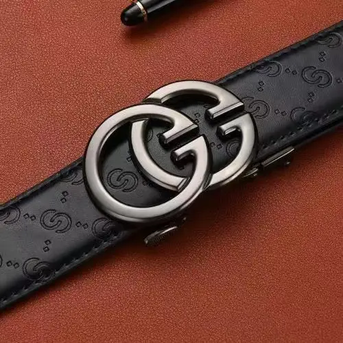 Men's Gold Logo Belt with Genuine Leather Strap - Image 8