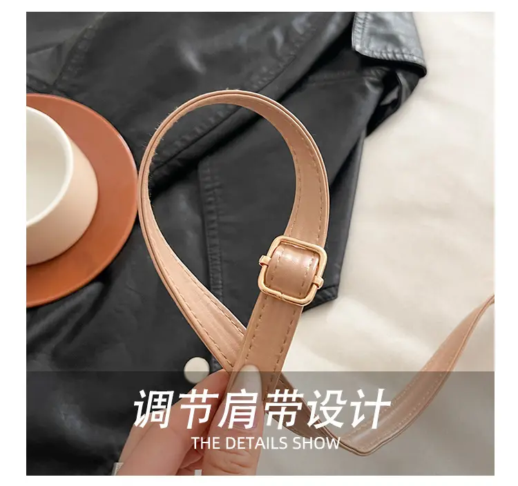 Women's Beige Square Handbag with Gold Clasp — feature 13