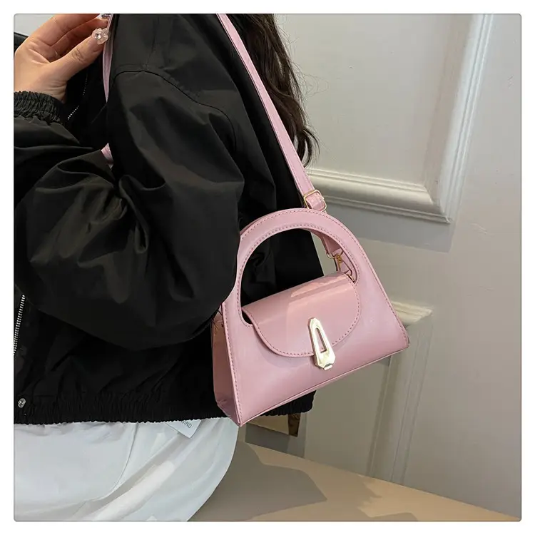 Women's Beige Square Handbag with Gold Clasp — feature 27