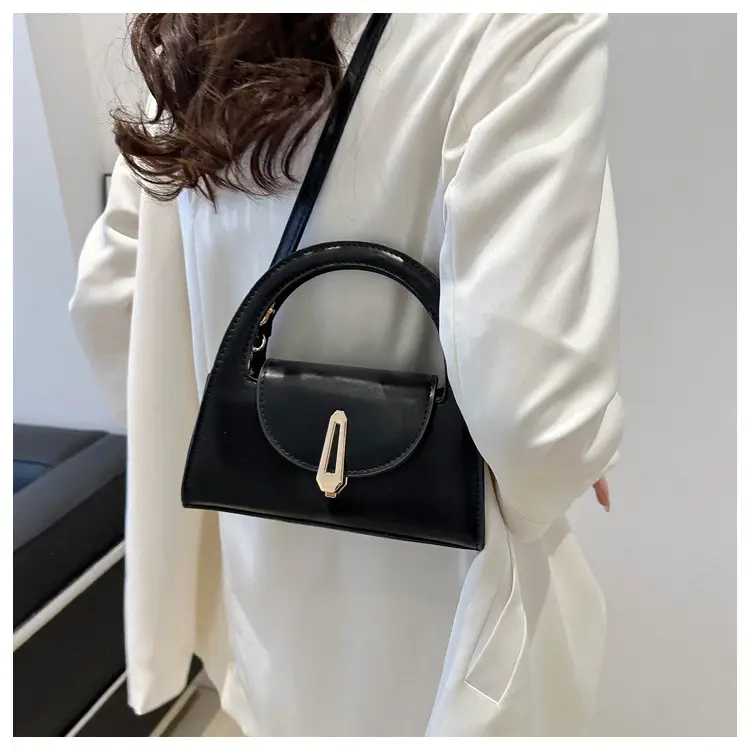 Women's Beige Square Handbag with Gold Clasp — feature 5
