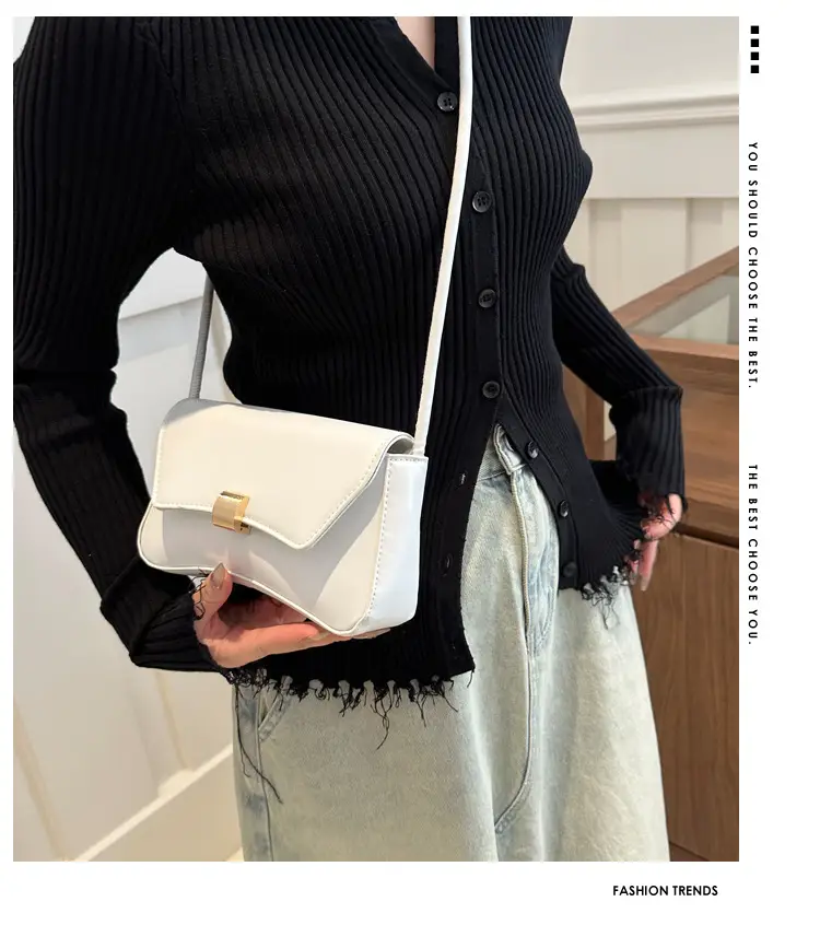 White Korean Style Shoulder Crossbody Bag for Women — feature 2