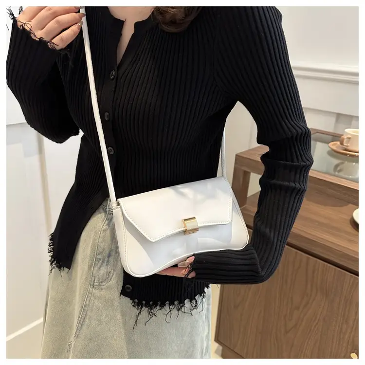 White Korean Style Shoulder Crossbody Bag for Women — feature 9