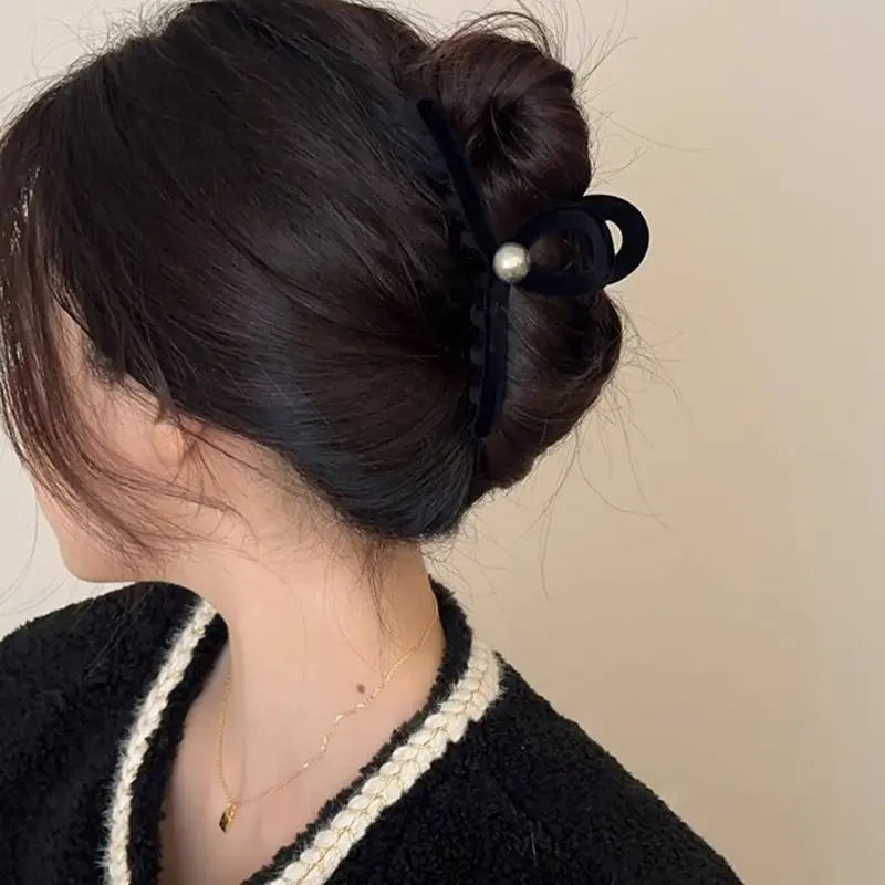 Flocking Pearl Hair Clip for Women's Multi-Downupdo — feature 5