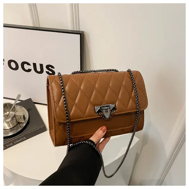 2024 Korean Style Rhombic Chain Shoulder Bag Beige — feature 16