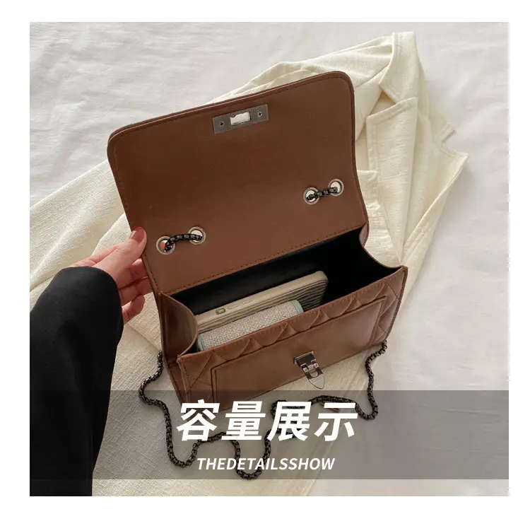 2024 Korean Style Rhombic Chain Shoulder Bag Beige — feature 6