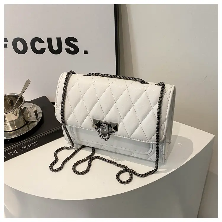 2024 Korean Style Rhombic Chain Shoulder Bag Beige — feature 9