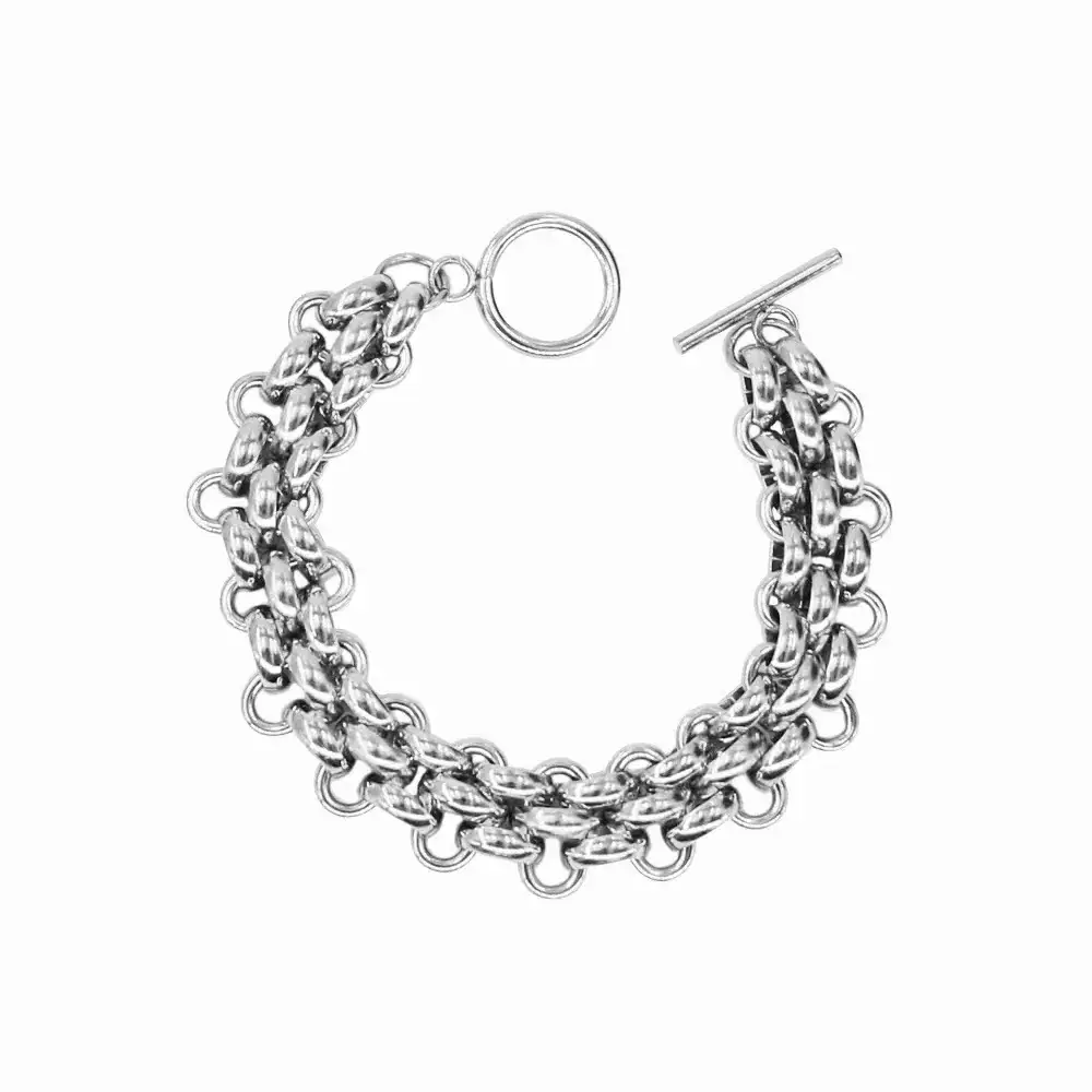 Titanium Steel Exaggerated Buckle Bracelet Necklace - Image 9