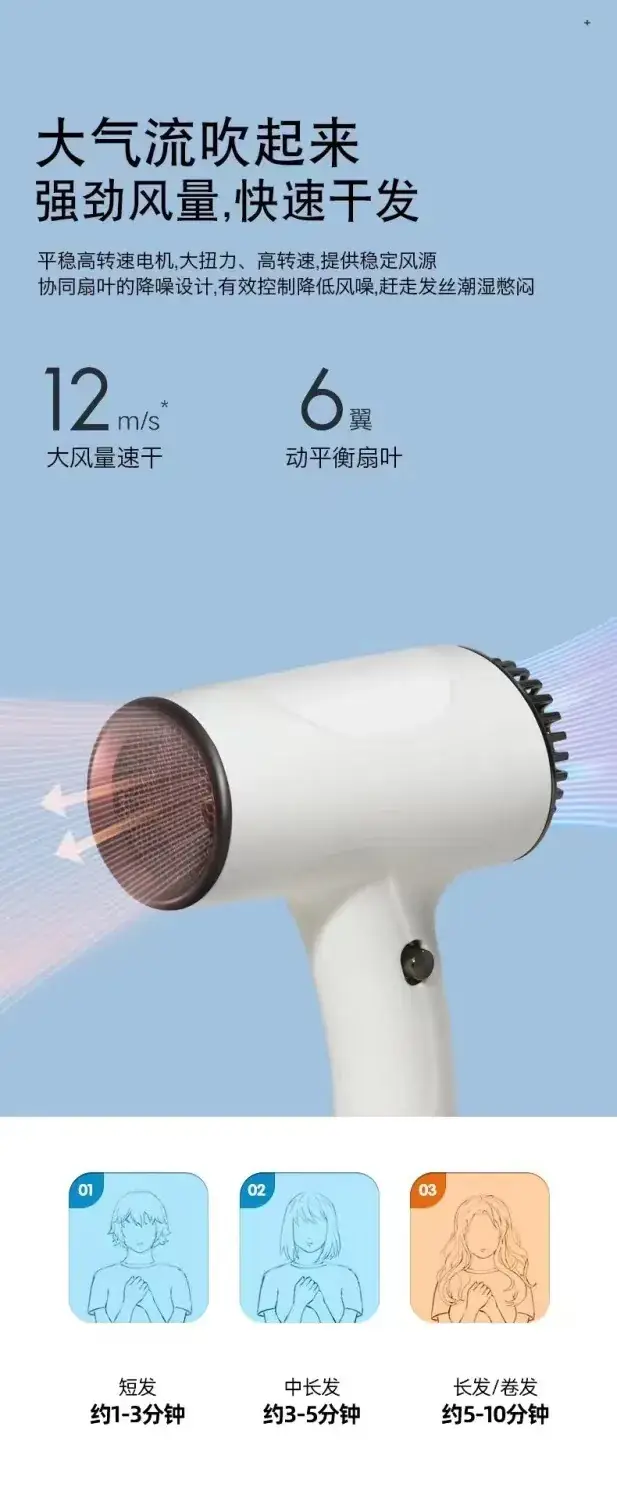 Wireless Rechargeable Hair Dryer Black High Power — feature 5
