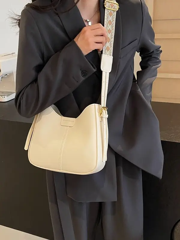 Korean Style Bucket Bag for Women Cream Spring Summer 2024 - Image 7
