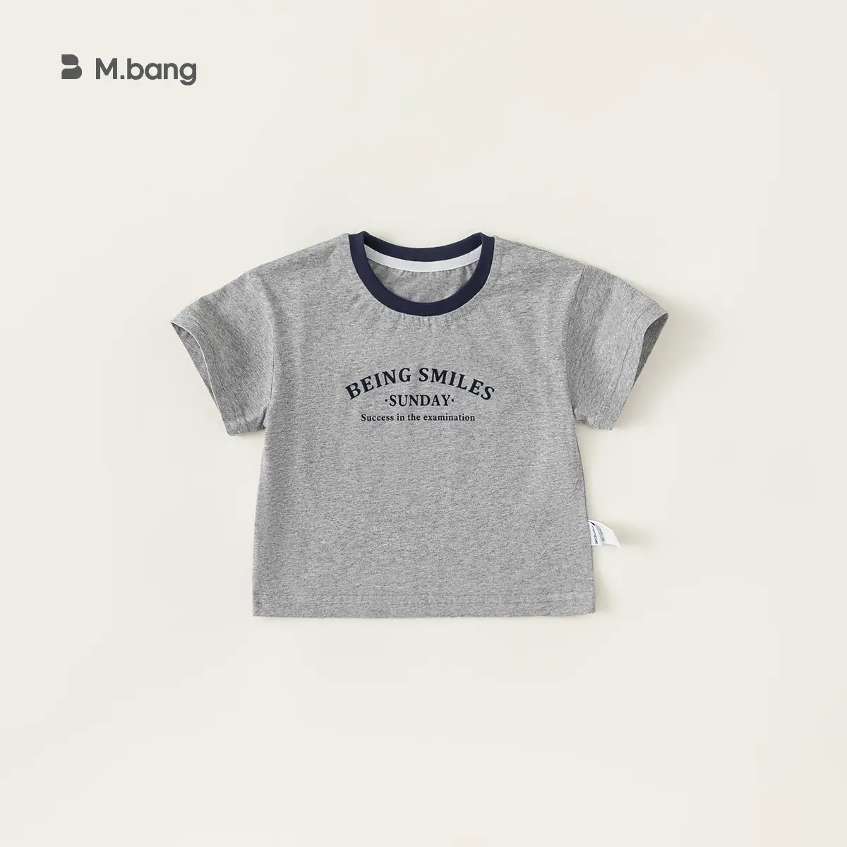 Girls Summer Color Block T-Shirt White Blue Round Neck - Image 3