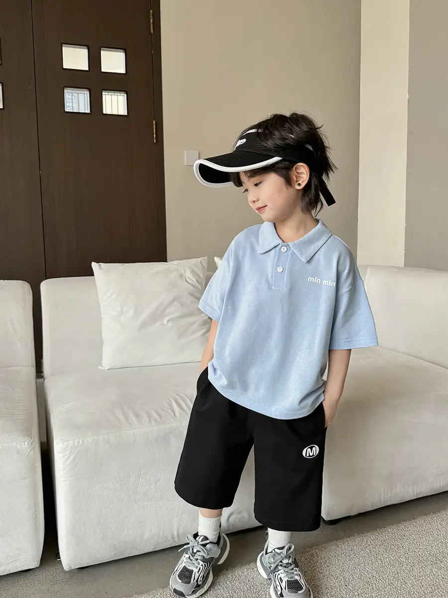 Boys Pure Cotton Polo Shirt 2026 Summer Haimei Kids - Image 7
