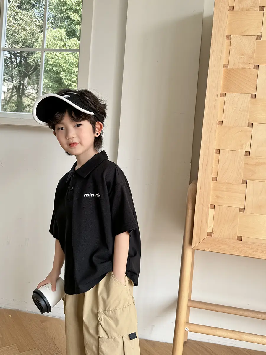 Boys Pure Cotton Polo Shirt 2026 Summer Haimei Kids - Image 10