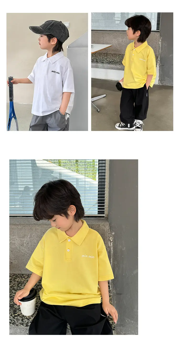 Boys Pure Cotton Polo Shirt 2026 Summer Haimei Kids — feature 15