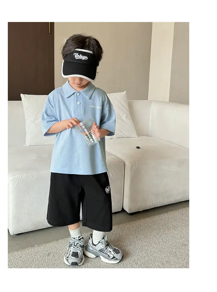 Boys Pure Cotton Polo Shirt 2026 Summer Haimei Kids — feature 16