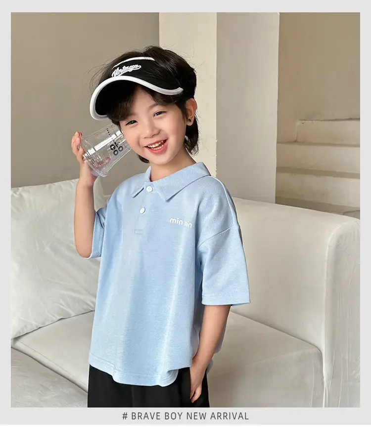 Boys Pure Cotton Polo Shirt 2026 Summer Haimei Kids — feature 2