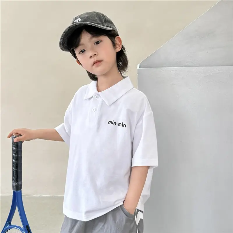 Boys Pure Cotton Polo Shirt 2026 Summer Haimei Kids - Image 2