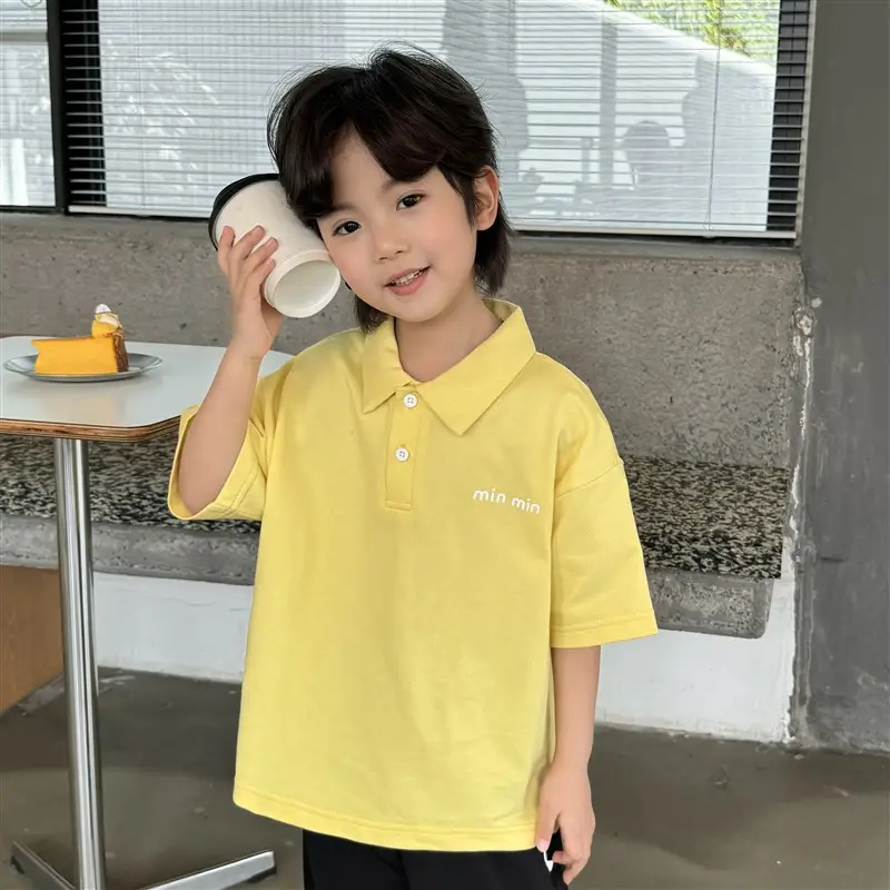 Boys Pure Cotton Polo Shirt 2026 Summer Haimei Kids - Image 3