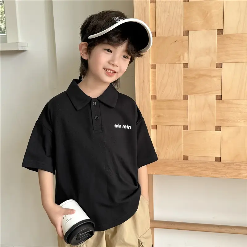 Boys Pure Cotton Polo Shirt 2026 Summer Haimei Kids - Image 4