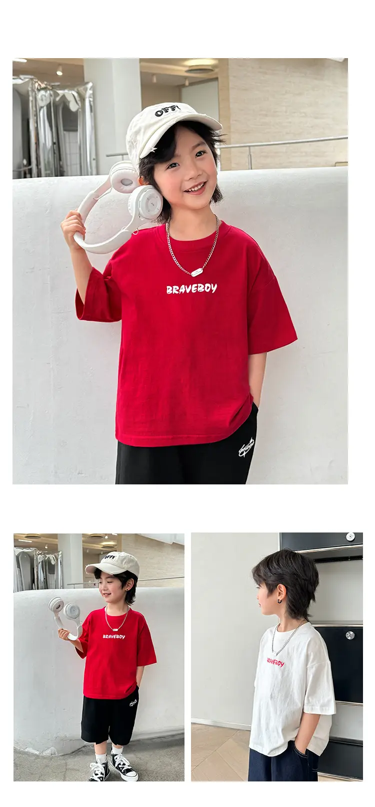 Haima Boys Red Cotton T-Shirt 2026 Summer — feature 9