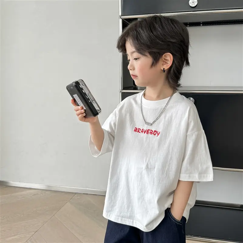 Haima Boys Red Cotton T-Shirt 2026 Summer - Image 2