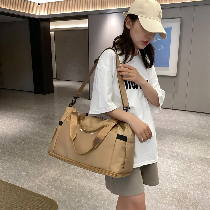 Light Blue Travel Bag Women Shoulder Crossbody Foldable