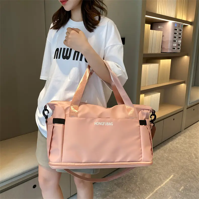 Light Blue Travel Bag Women Shoulder Crossbody Foldable — feature 1