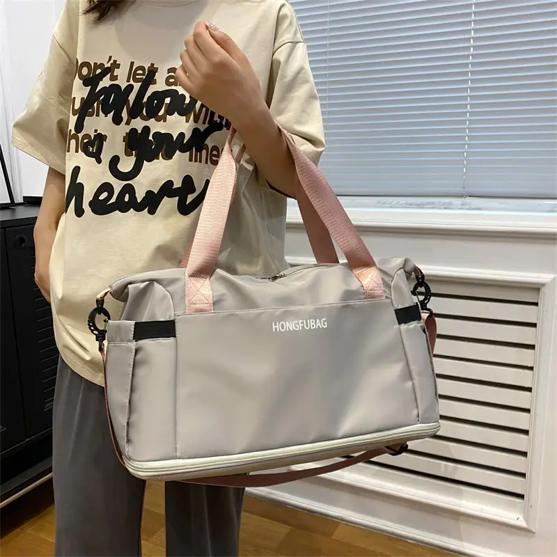 Light Blue Travel Bag Women Shoulder Crossbody Foldable — feature 10