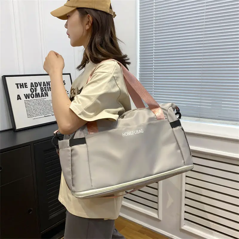 Light Blue Travel Bag Women Shoulder Crossbody Foldable — feature 11