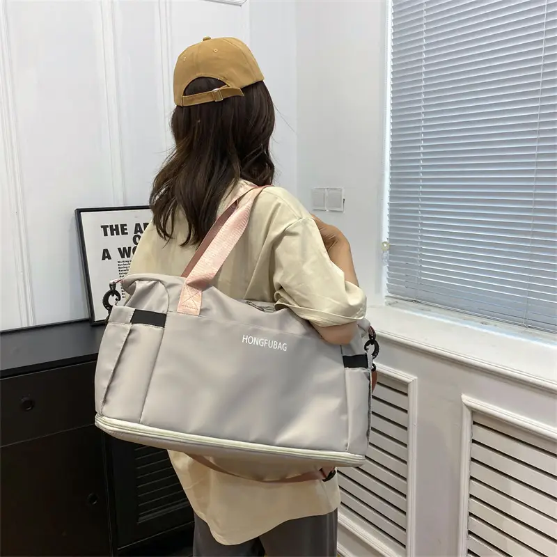 Light Blue Travel Bag Women Shoulder Crossbody Foldable — feature 12