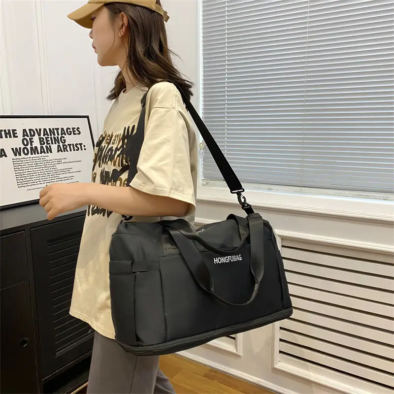 Light Blue Travel Bag Women Shoulder Crossbody Foldable — feature 15