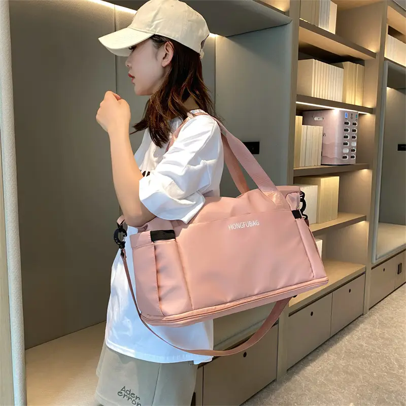 Light Blue Travel Bag Women Shoulder Crossbody Foldable — feature 2