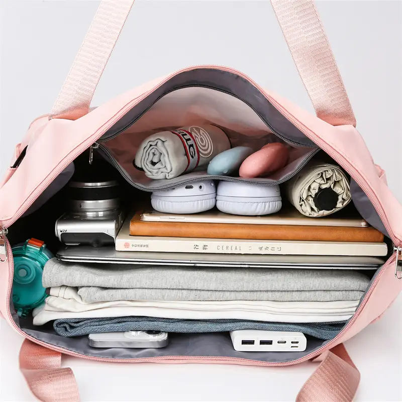 Light Blue Travel Bag Women Shoulder Crossbody Foldable — feature 23