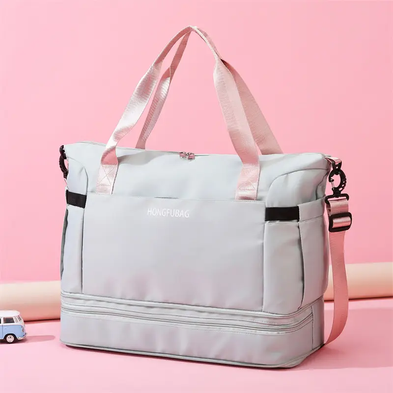 Light Blue Travel Bag Women Shoulder Crossbody Foldable — feature 24