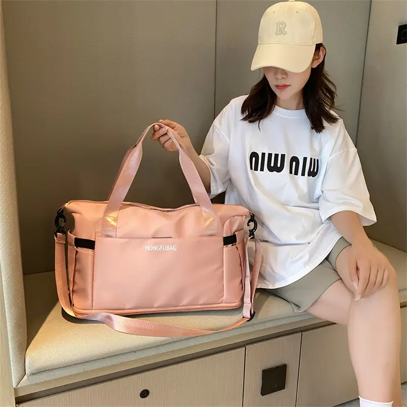 Light Blue Travel Bag Women Shoulder Crossbody Foldable — feature 3
