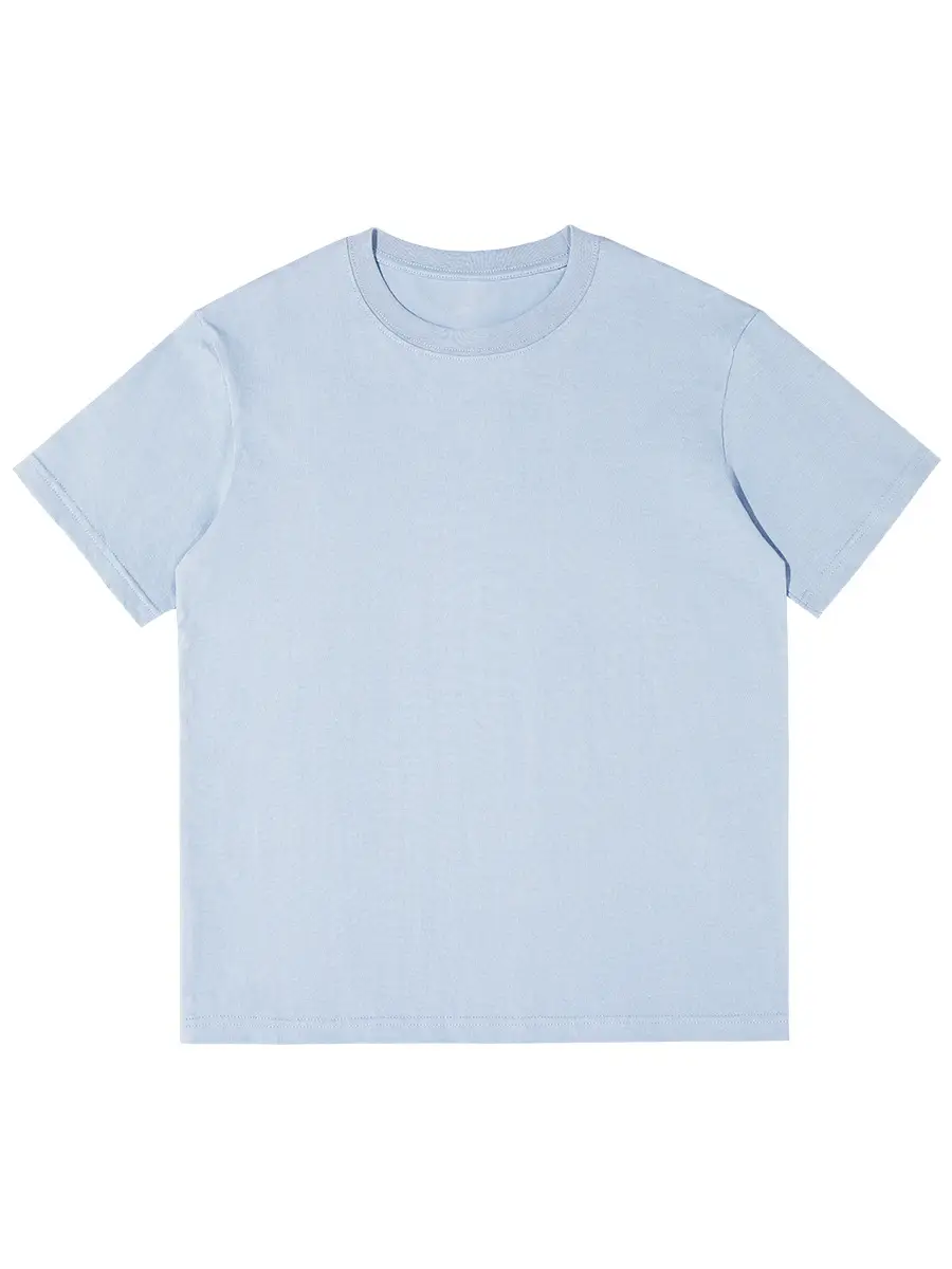 Men's Navy Blue Short Sleeve T-Shirt Base Cotton Solid Color - Image 28