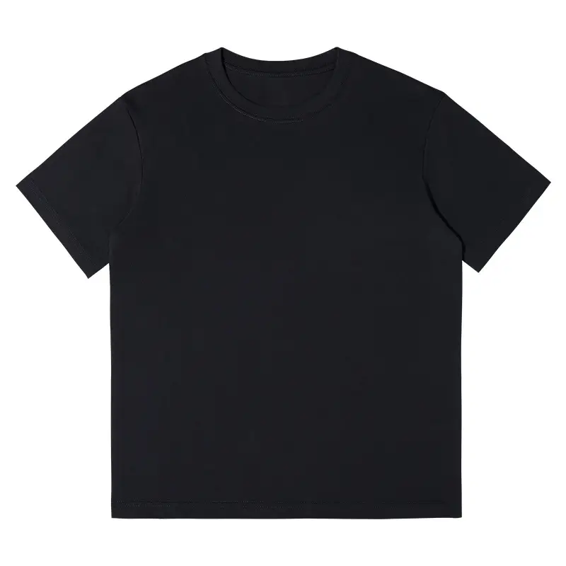 Men's Navy Blue Short Sleeve T-Shirt Base Cotton Solid Color - Image 6