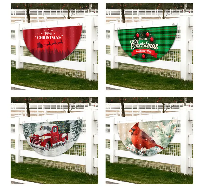 Christmas Decorated Half Flag Hanging Decor — feature 3