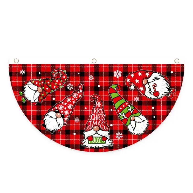 Christmas Decorated Half Flag Hanging Decor - Image 2