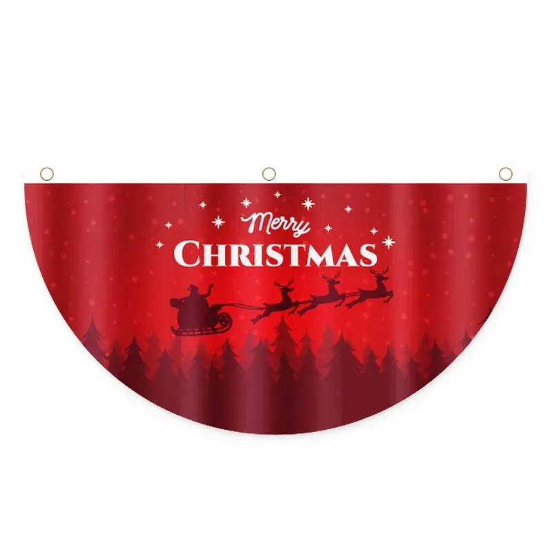 Christmas Decorated Half Flag Hanging Decor - Image 4