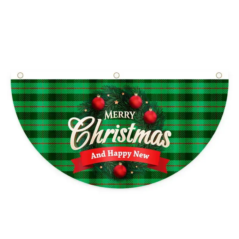 Christmas Decorated Half Flag Hanging Decor - Image 5