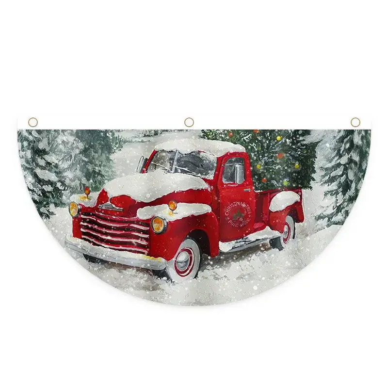 Christmas Decorated Half Flag Hanging Decor - Image 6
